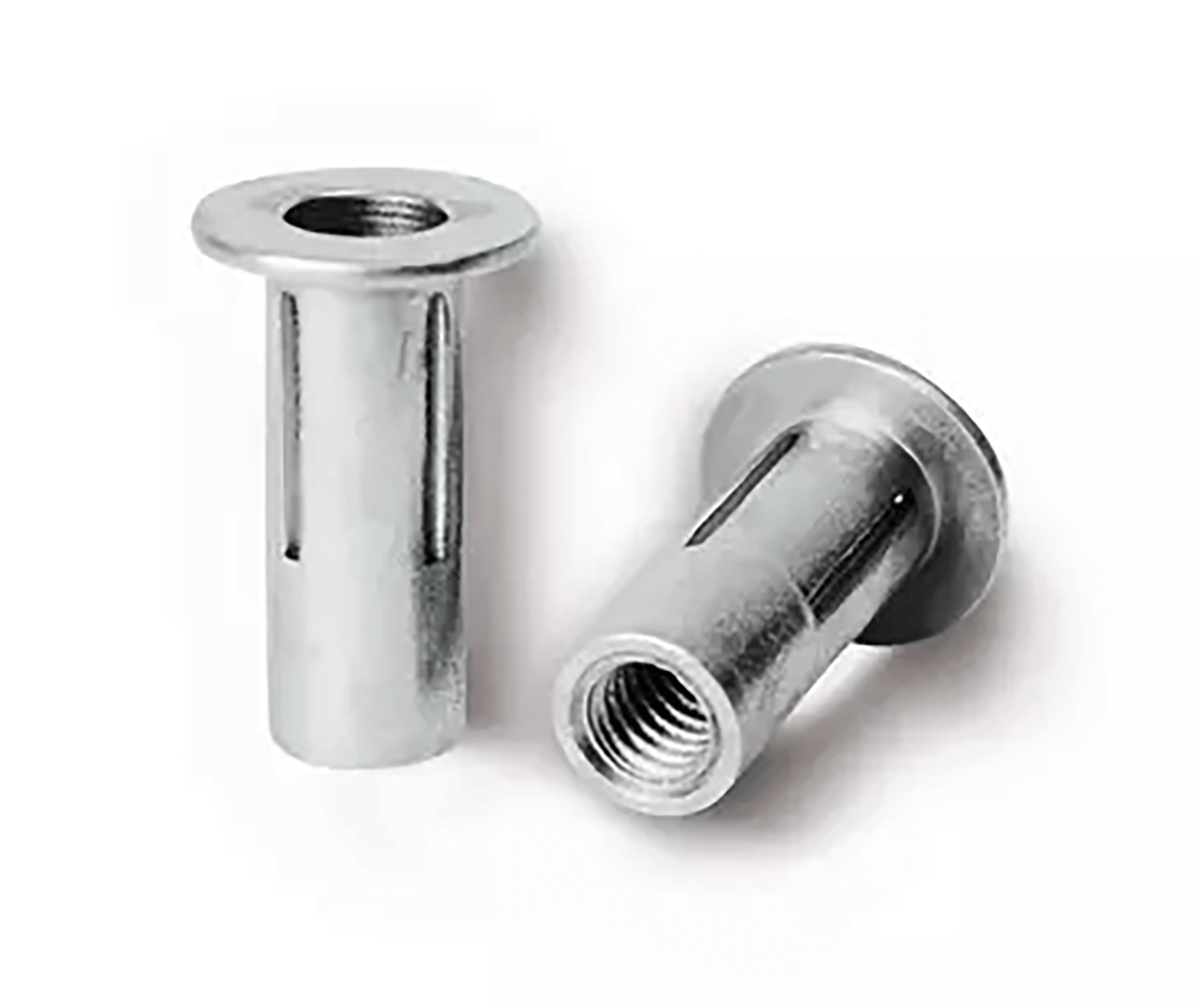 Bollhoff Stainless Steel PLUSNUT with a straight body, supplied by Rivet Nut USA
