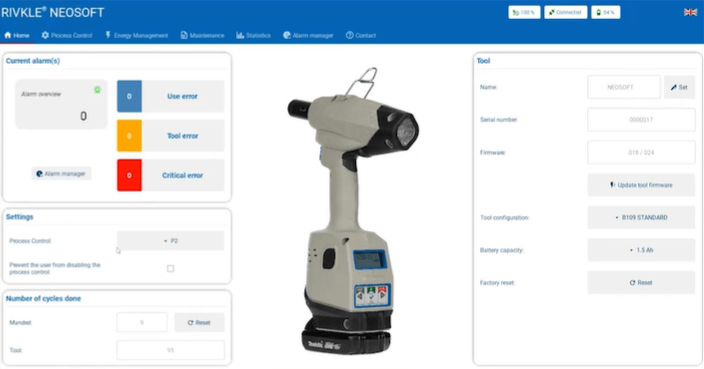 Bollhoff Neo Neo B109 Rivet Nut USA B4107, B4109, battery operated installation tooling, setting tool, pull to pressure, medium to high volume production, Neosoft software