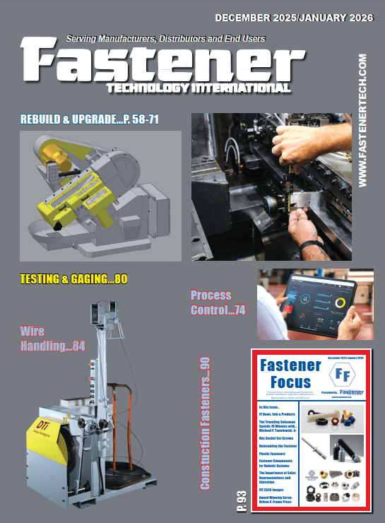 American Fastener Journal Front Cover, Featuring Rivet Nut USA, Bollhoff Installation Tools, B4109, B109, B4107, B107, p107, 4107, pneumatic tool, battery operated tools