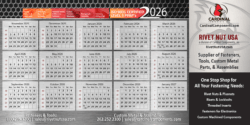 2026 Calendar, Front page, thank you gift, rivet nut usa