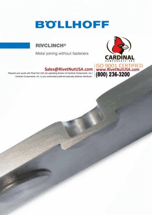 Bollhoff Rivclinch, Full Product Catalog, Tool free metal joining