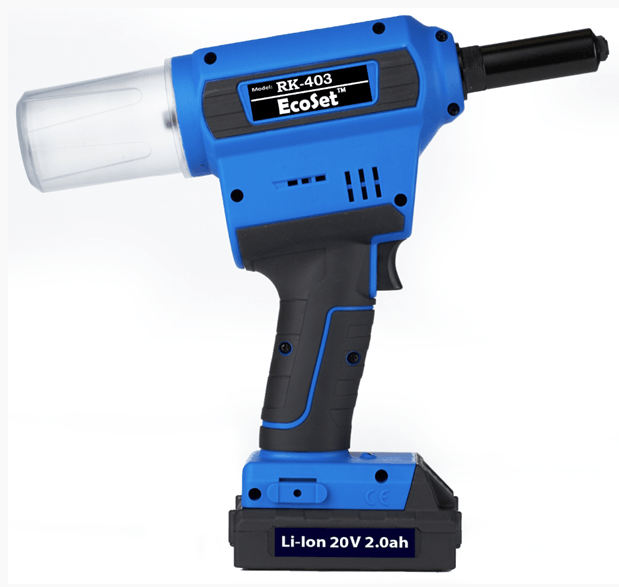 RivetKing RK-403, Rivet Nut USA 7403, blind rivet installation tooling, battery operated, cordless
